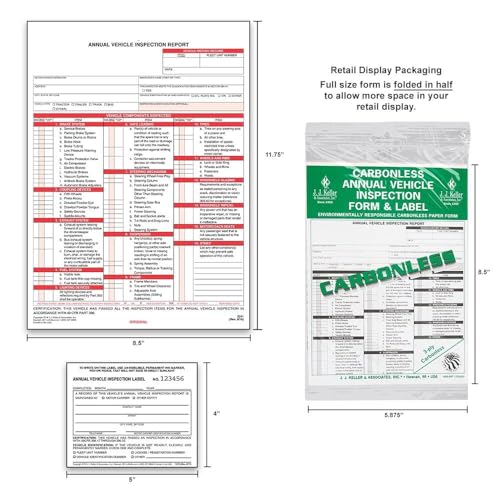 9-MP-100 J.J. Keller Carbon Annual Vehicle Inspection Report with Label - Image 3
