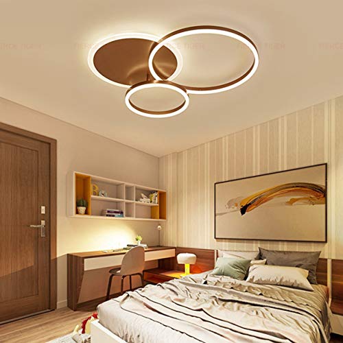 Plafonnier LED dimmable avec télécommande lustre 36W en acrylique doré