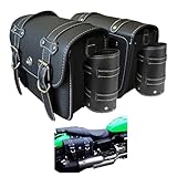 Xinpinzhou Motorcycle Saddlebags, Scooter Powersports Faux Leather Saddle Bags Motorcycles, Softail Universal Throw Over Sportster Saddlebags 12.2x5.12x9.84 inches