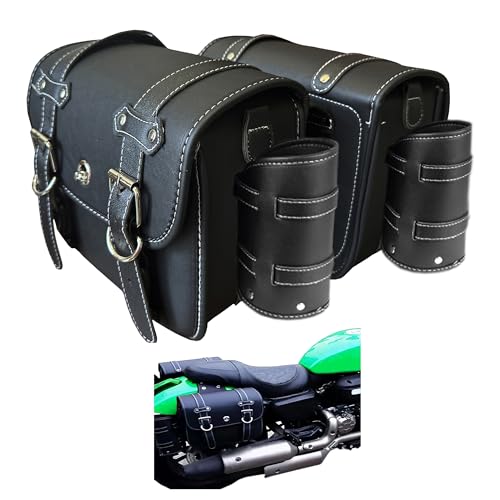 Xinpinzhou Motorcycle Saddlebags, Scooter Powersports Leather Saddle Bags Motorcycles, Softail Universal Throw Over Sportster Saddlebags for Motorcycle Side Bag 10.24"x4.72"x8,66