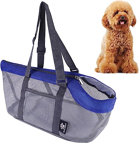 Transporttasche Haustier Tragetasche Klein Hund Haustiertragetasche Mesh Hundetragetasche Atmungsaktiv Hundetasche mit Boden Hundetrage Verstellbar Katzentragetasche Kleintiertasche Welpen Katze