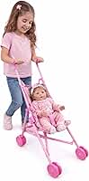 Carrinho de Boneca Infantil Dobrável Rosa Brinquedo Passeio Menina Bebê Reborn