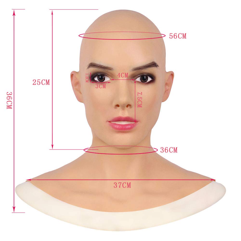 Silikonowa maska na głowę do przebrania na całą twarz, realistyczny kobiecy wygląd, idealna na cosplay, imprezę i transformację Drag Queen
