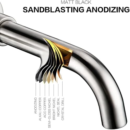 Miniatura 2 de Bathroom Sink Faucet, Modern Double Handle Brushed Basin Faucet Round Wire Drawing Surface Pool Faucet Hot & Cold Water Bathroom Taps (Color  Matte