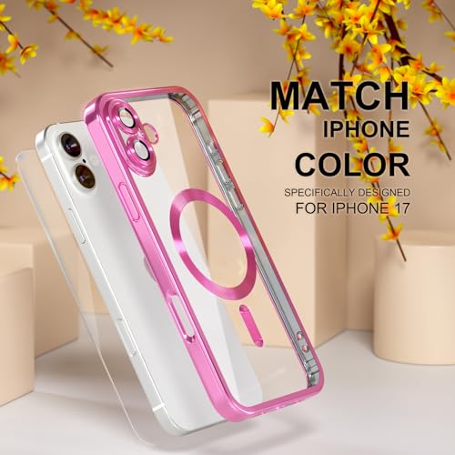 Image of Misea Magnetic for iPhone 17 Case Compatible with MagSafe Hot Pink