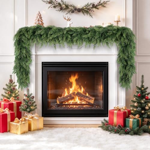 6FT Christmas Cedar Garland Artificial Greenery Indoor Outdoor Decoration - image 2