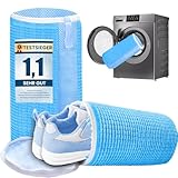 HUPIRCT 2 Piezas Bolsas Para Lavar Zapatillas en Lavadora, Reutilizable, Limpieza Completa de 360 ​​Grados, Cremallera de Bloqueo Automático Invisible, Apto Para Todas Las Lavadoras y Zapatos