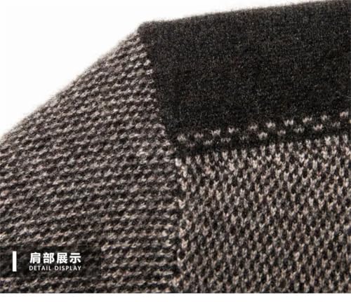 Men Splicing Thick Warm Casual Sweaters Business Half High Neck Knit Pullover2