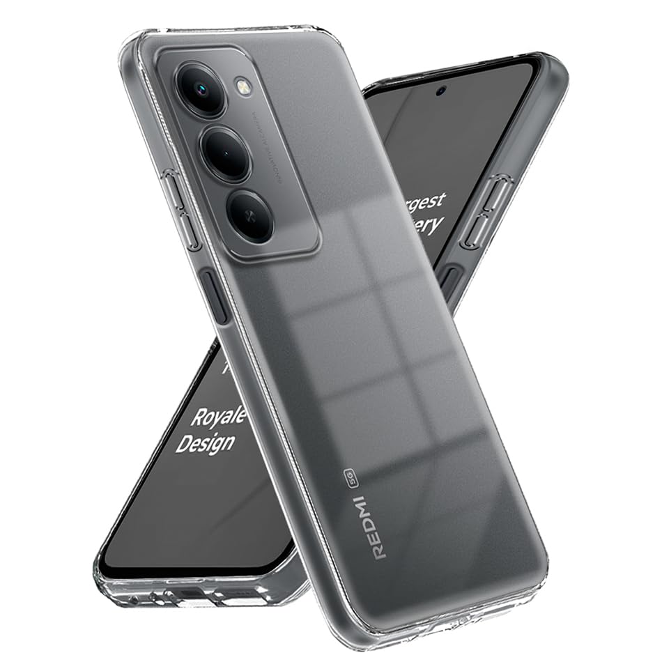 Image of Fashionury Crystal Clear Case for Redmi 15 5G | Yellowing Resistance | Transparent TPU Silicone | Raised Camera Lips | Slim Transparent Cover