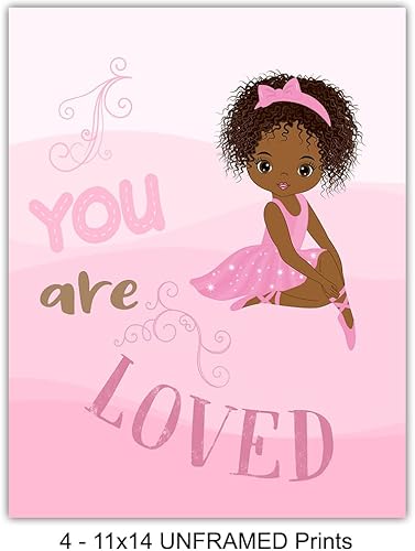 Miniatura 4 de Black Girl Nursery Wall Decor 11x14 - Black Girl Magic Decor for Nursery, Toddler, Kids Room - Positive Quotes, Inspirational Positive Art - Pink