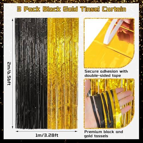 Chitidr Black Gold Party Decoration Kit Birthday Decorations - image 9