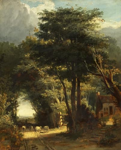 Poster paysage vintage William Muller, grande impression sur toile église pour mur de salon