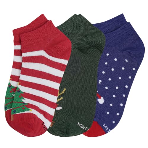 Image of Mint & Oak Low Cut Ankle Women Socks, Christmas Gift Quirky Socks For Friends, Cute Funky Socks, Christmas Secret Santa Gifts For Women