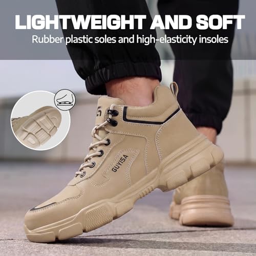 Image of Steel Toe Work Shoes for Men, Lightweight Safety Shoes with Puncture Resistant Midsole, Comfortable Protective Work Shoes for Warehouse Factory Light Construction