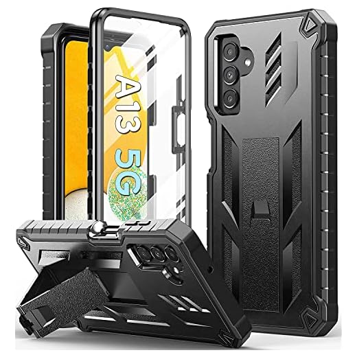 Capa para Samsung Galaxy A13 5G: Proteção macia à prova de choque de TPU | Capa com design texturizado fosco - Capa protetora robusta de grau militar resistente com suporte para A13 5G (preto)