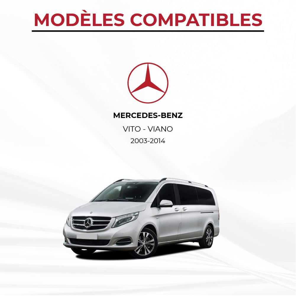 Lit de Cabine pour Mercedes Vito W639 (2003-2014) et Vito Manual W447 (2014-2018) Matelas Avant Pliable, Camping-Car