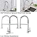 Votamuta Single Handle Kitchen Faucet Sink with Pull Out Sprayer Brushed Niclel Mixer Tap with Deck Plate