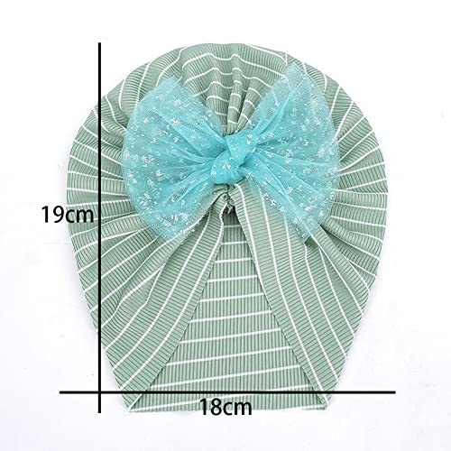 Qvkarw Toddler Infant Baby Boys Girls Stretch Striped Bow Breathable Hat Caps Headwear 3 Years Baby
