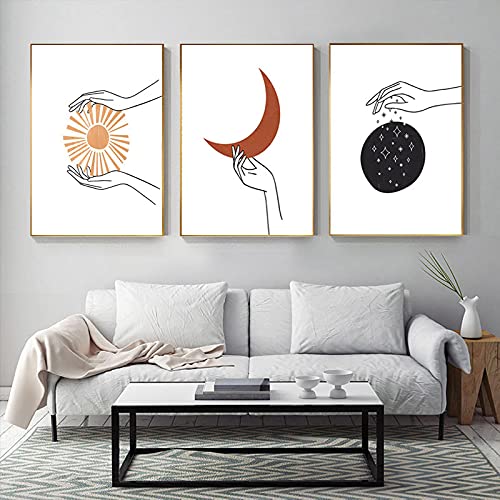 Art mural lune et soleil grand format pour décorer un grand mur