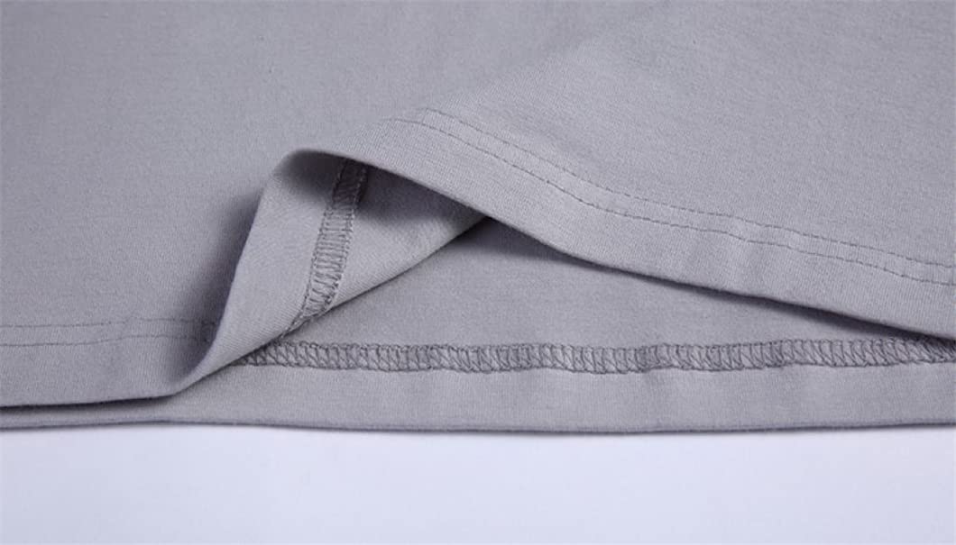 Maglietta estiva a maniche corte da uomo con scollo rotondo T-shirt elastica a righe, grigio, XXL