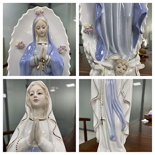 Estatua Virgen María en cerámica 11.8 x 3.9 pulgadas miniatura 6