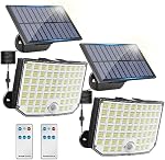 Lumières solaires pour l'extérieur, KagoLing 256 LED Solar Motion Sensor Lumière extérieure IP65 Lampes à dilatation étanches à l'eau de sécurité solaire 16.5ft câble -paquet de 2