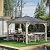 YMGSCC 11' x 11' Outdoor Barbecue Gazebo Awning with bar Metal Acrylic Combination roof, Solid Wood Frame Gazebo