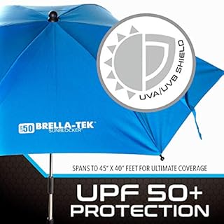 Franklin Sports All Position Umbrella with Universal Clamp SidelineBrella-TekSun Protection UPF 50+