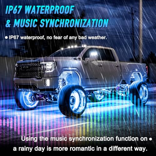 Image of 4PCS 15.5inch RGB LED Wheel Ring Light Kit Bluetooth Control w /Turn Signal and Braking Function can Controlled by Remote and APP(Double Row)