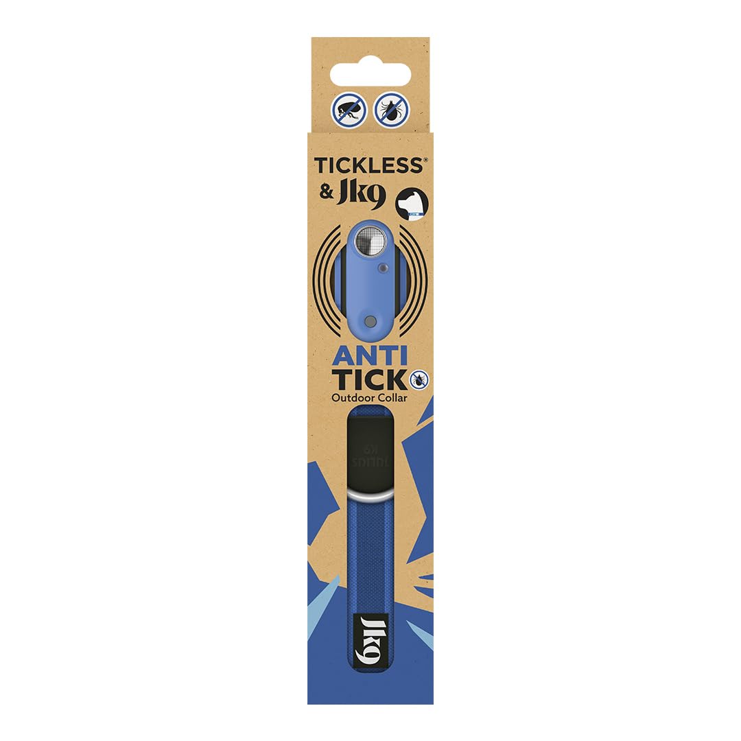 Tickless & JK9 Collar Repelente de Pulgas y Garrapatas Ultrasonico - Azul Griego