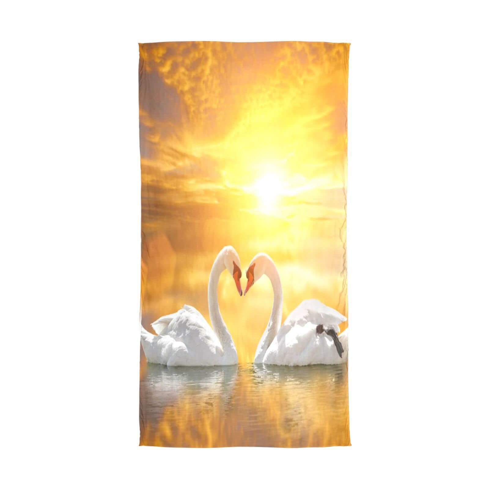 Youjuner Women's Colour 74 Long Silk Scarf White Swan Love Chiffon Silk Scarves Shawls Stoles Wraps For