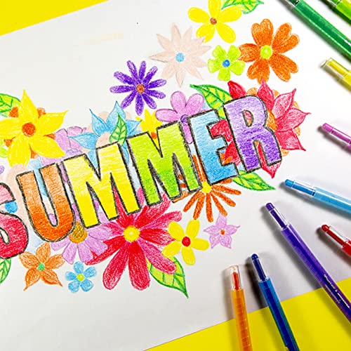 Bazic 12 Color Twistable Crayons, Twist Up Propelling Assorted Color Crayon, Coloring Drawing Art Supplies For Office School Kids Children, 1-Pack #TOP5