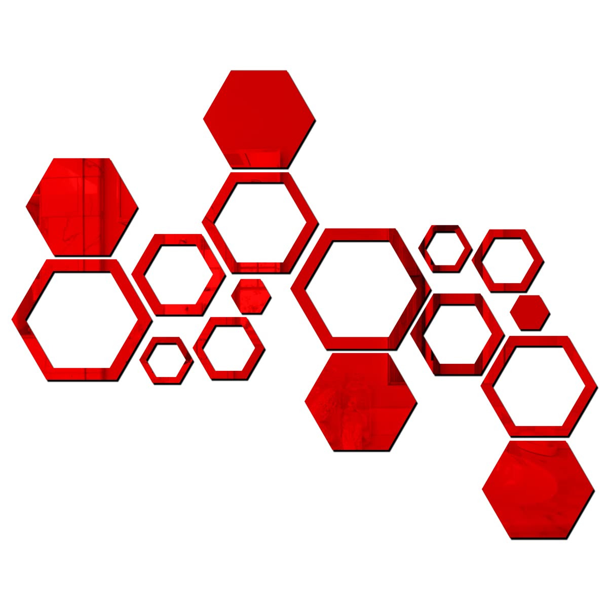 Buy Wall1ders 4 Hexagon and 12 Hexagon Shapes Different Size Golden