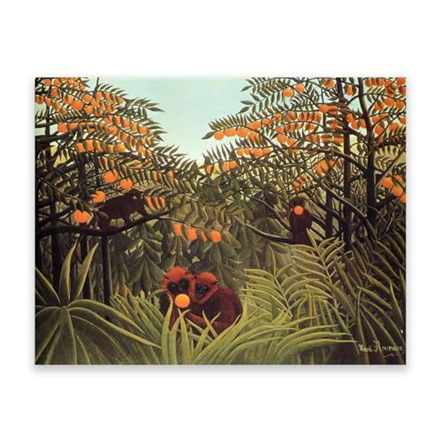 Peinture célèbre Henri Rousseau paysage de ville pour créer une ambiance nature chic