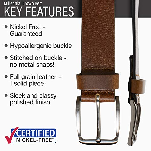 Millennial Belt - Full Grain Leather Belt with Nickel Free Buckle4