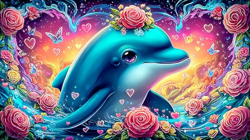 Puzzle imposible de delfín de 1000 piezas, un juego educativo de arte para regalar a adultos