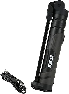 SK11(エスケー11) 充電式LEDワークライト メイン600lm(無段階調光)/トップ150lm 180度開閉+回転 底面マグネット USB-タイプC充電 SLW-600DMFD