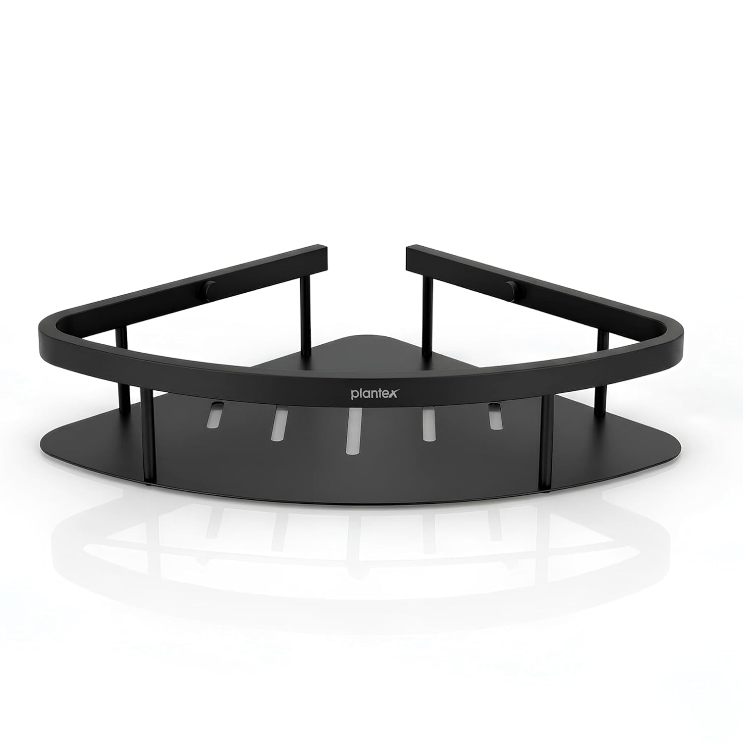 Plantex Bathroom Corner Shelf for Wall Mount/304 Grade Stainless Steel Corner Shelf for Bathroom with Railings/Bathroom Accessories - Pack of 2 (9x9 inches, Black)-picture-35