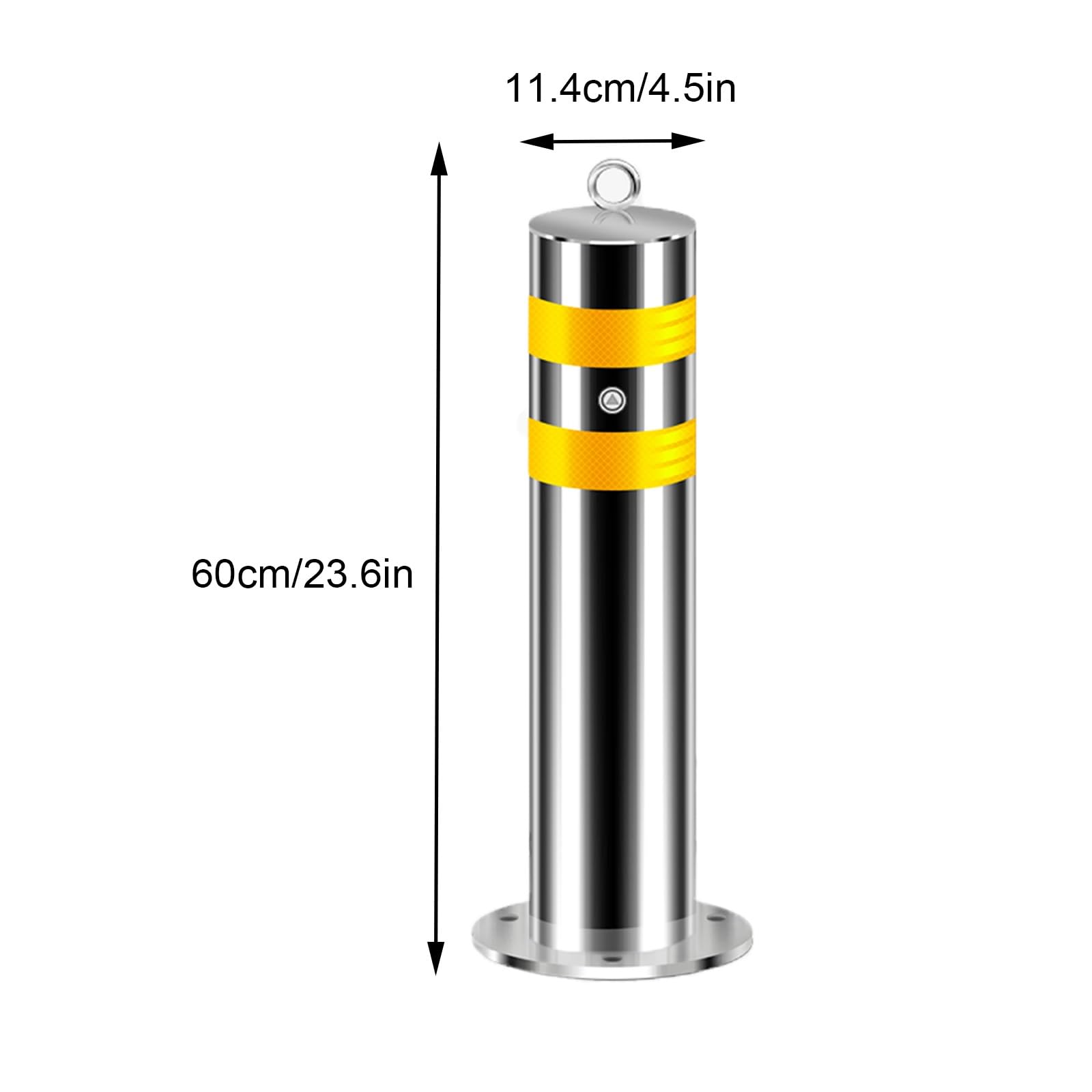 Sicherheitspoller, Absperrpfosten Mit Reflexstreifen, Parkplatzsperre Pfosten, Rammschutz-Poller, Aus Edelstahl, Geeignet Für Verkehrskontrolle Und Menschenmengenmanagement(Silver (2pcs))