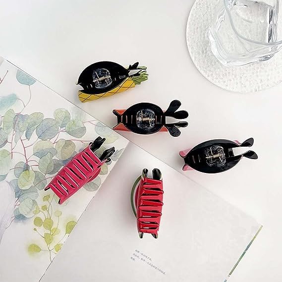 Miniatura 4 de Pinza para el pelo de fruta, accesorios para el cabello femenino, clip de tiburón, pinza geométrica para el cabello, pinza para el cabello de