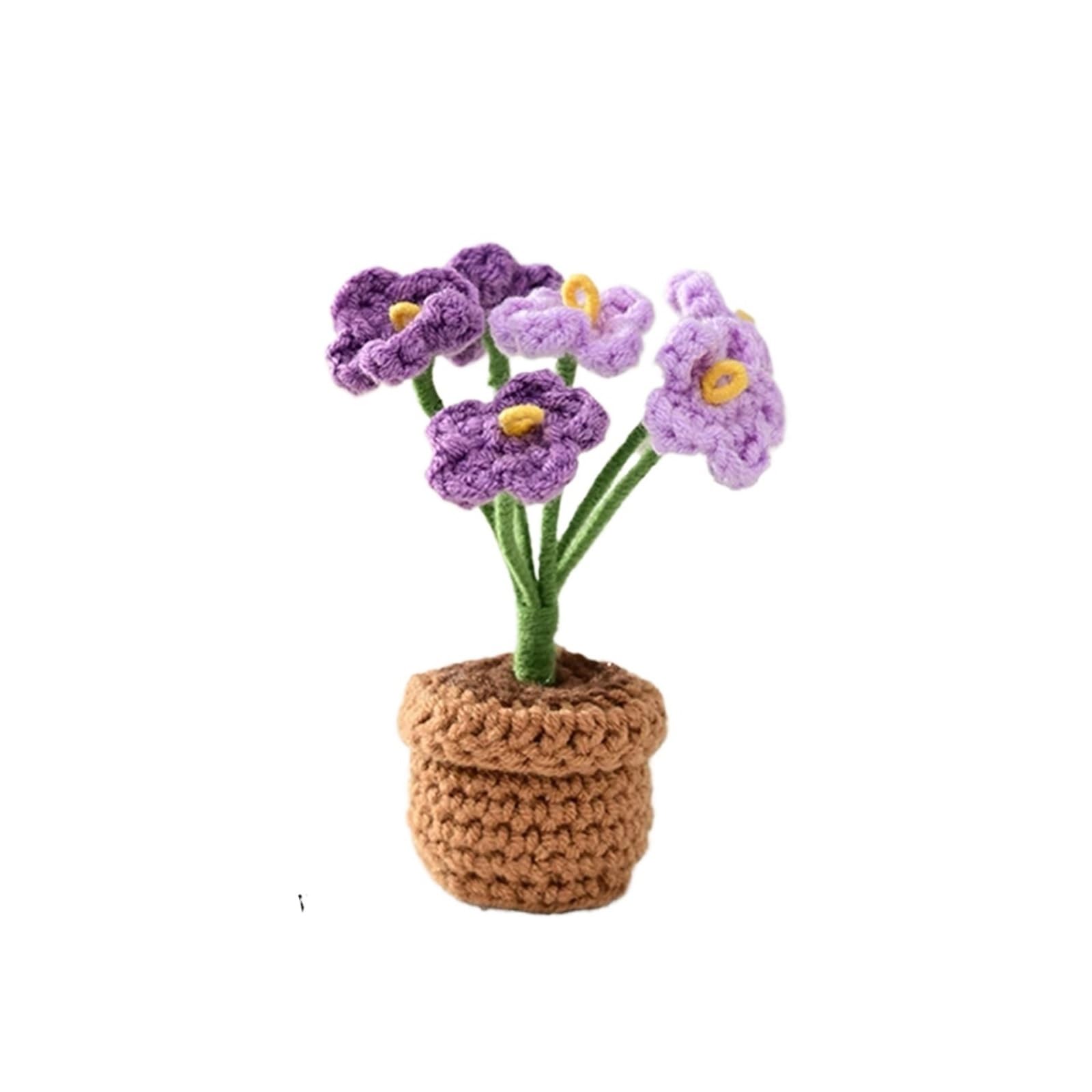 TVANTRUXIS Hand Woven Artificial Flowers, Sunflower Crochet Flower Bouquet Multicolor Graduation Wedding Guest Gift(Color3)