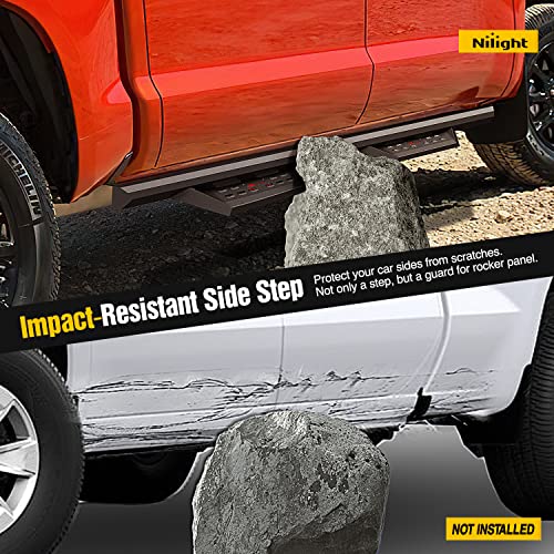 Image of Nilight Running Boards for 2007-2021 Toyota Tundra CrewMax Cab 3.6 Inch Drop Side Steps Bolt-on Black Powder Coated