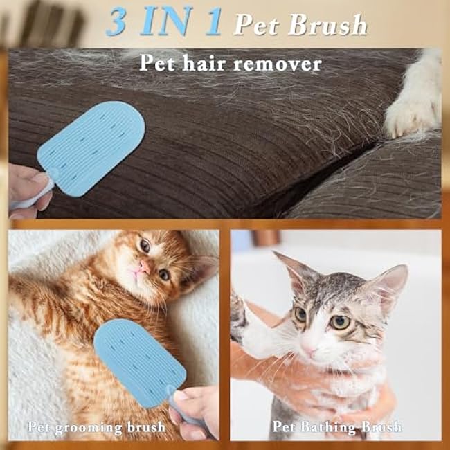 2024 New Upgrade Pet Hair Removal Tool, Cat Fur Remover for Furniture Couch, Dog Hair Carpet Scraper for Car Detailing, 2 in 1 Double-Side Brush for Cat Hair Grooming & Cleaning-W74W54o1