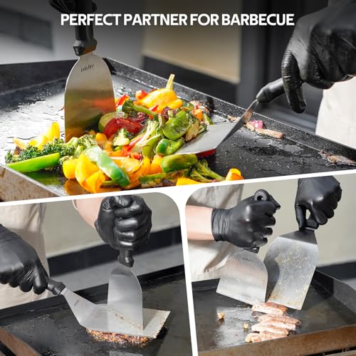 Utensilios BBQ con prensa, espátulas y pinzas para parrilla miniatura 6