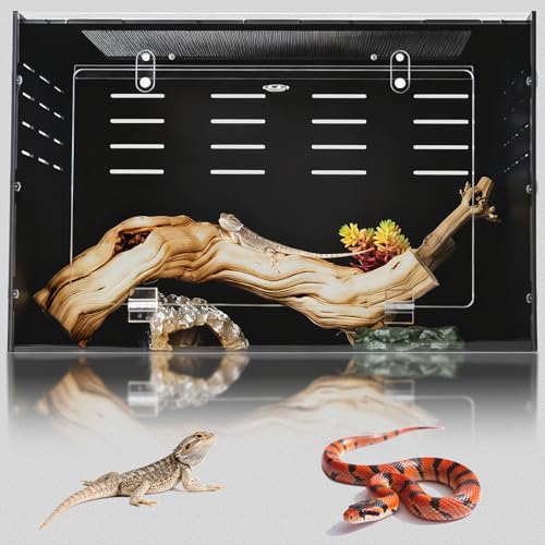 25 Gallon Reptile Tank 24'x16'x16' – PVC Reptile Enclosure Terrarium for Leopard Gecko, Ball Python, Bearded Dragon, and Snake Habitat Setup