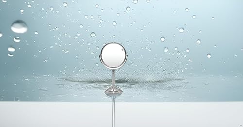 Miniatura 8 de Indecor Home H Halston Espejo de tocador de maquillaje de acero inoxidable 1X3X aumento redondo 360 giratorio para escritorio, dormitorio, baño