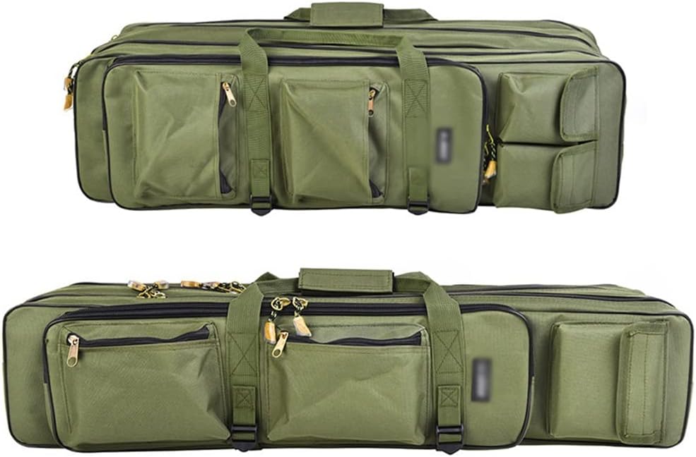 Three-Layer Foldable Fishing Double-Shoulder Rod Bag Thickening Storage Gear Backpack