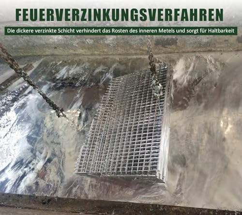 NATOTELA Gitterrost 240x800x25mm Gitterroststufe Verzinkt Trittrost rutschfeste Industrietreppe geeignet für Flucht- Fabrik- Außentreppen Keller Werkstatt Industriegebiet Garten Bauernhof