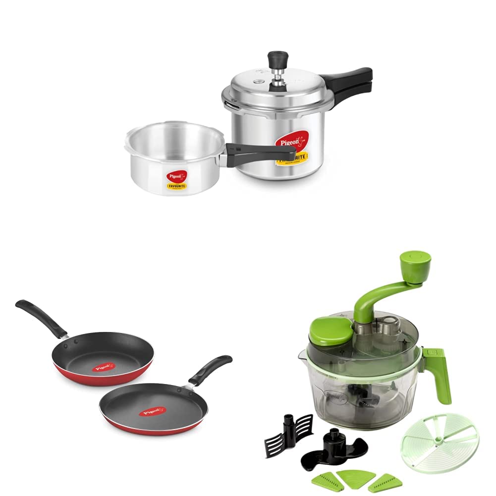 Buy Pigeon by Stovekraft Mini Combi Pressure Outer Lid Cooker Set, 2