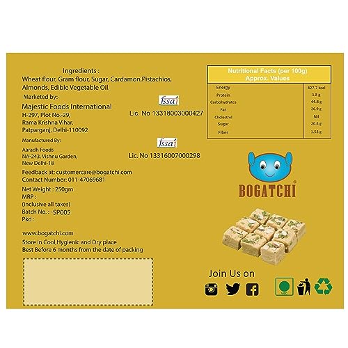 BOGATCHI-Complete-Rakhi-Gift-Hamper-Sweets-and-Dry-Fruits-Best-Gift-for-Brother-Traditional-Soan-Papdi200g-Natural-Raisins-75g-Free-Rakhi-Greeting-Card-Free-Rakhi-Roli-Chawal